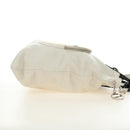 CELINE Chain Shoulder Bag Leather 2way White Silver Auth 181478V-6