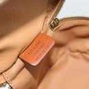 CELINE Macadam Canvas Mini Toilettas PVC Leer Bruin Goud Auth 181480A-20