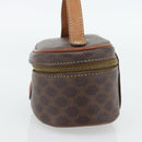 CELINE Macadam Canvas Mini Toilettas PVC Leer Bruin Goud Auth 181480A-4