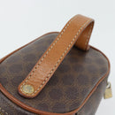 CELINE Macadam Canvas Mini Toilettas PVC Leer Bruin Goud Auth 181480A-7