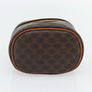 CELINE Macadam Canvas Mini Toilettas PVC Leer Bruin Goud Auth 181480A-5