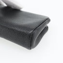 CHANEL COCO Mark Pouch Caviar Skin Black Gold CC Auth 181481-15