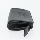 CHANEL COCO Mark Pouch Caviar Skin Black Gold CC Auth 181481-4