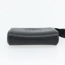 CHANEL COCO Mark Pouch Caviar Skin Black Gold CC Auth 181481-6