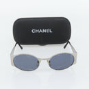 CHANEL Sunglasses metal Silver CC Auth 181482-12