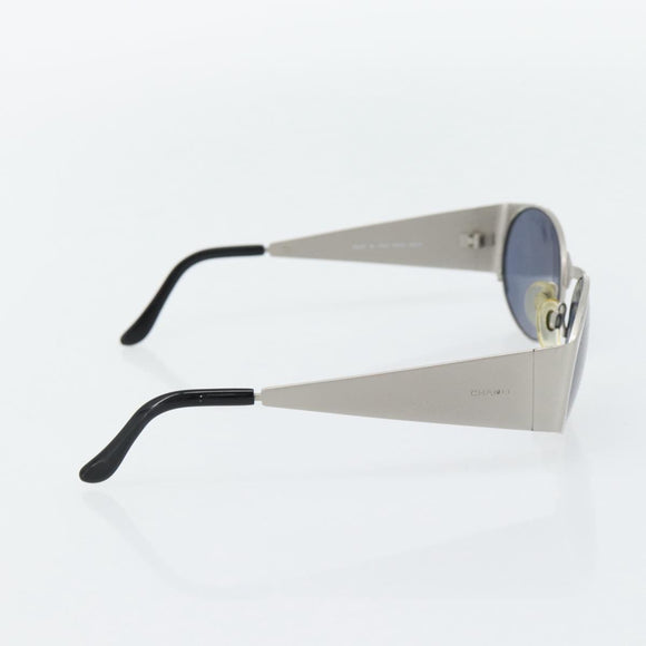 CHANEL Sunglasses metal Silver CC Auth 181482