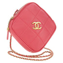 CHANEL Chain Matelassé Umhängetasche Lammleder Pink Gold CC Auth 181486SAM-1