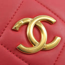 CHANEL Chain Matelassé Umhängetasche Lammleder Pink Gold CC Auth 181486SAM-18