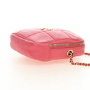 CHANEL Chain Matelassé Umhängetasche Lammleder Pink Gold CC Auth 181486SAM-4