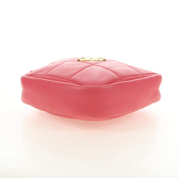 CHANEL Chain Matelassé Umhängetasche Lammleder Pink Gold CC Auth 181486SAM