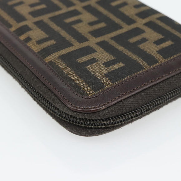FENDI Zucca Canvas Day Planner Cover Brown Black Auth 181513A