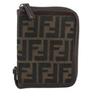 FENDI Zucca Canvas Day Planner Cover Brown Black Auth 181513A-13