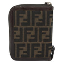 FENDI Zucca Canvas Day Planner Cover Brown Black Auth 181513A-2