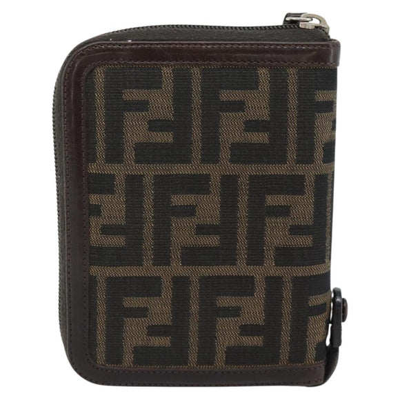 FENDI Zucca Canvas Day Planner Cover Brown Black Auth 181513A
