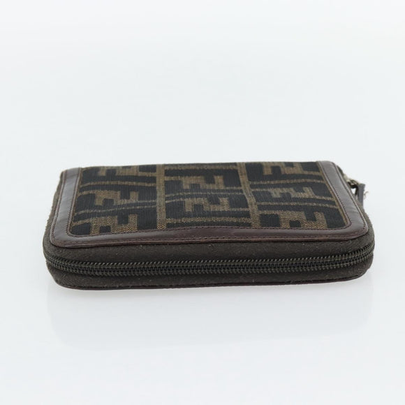 FENDI Zucca Canvas Day Planner Cover Brown Black Auth 181513A