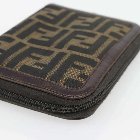 FENDI Zucca Canvas Day Planner Cover Brown Black Auth 181513A