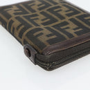 FENDI Zucca Canvas Day Planner Cover Brown Black Auth 181513A-14