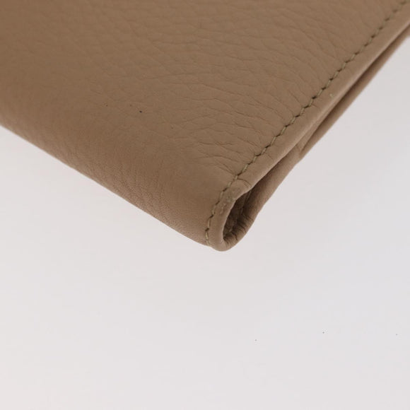 Christian Dior Geldbörse Leder Beige Silber Original 181514