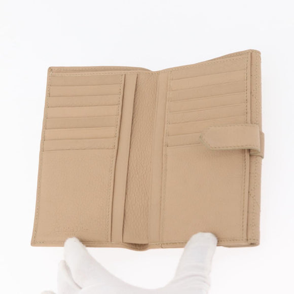 Christian Dior Geldbörse Leder Beige Silber Original 181514