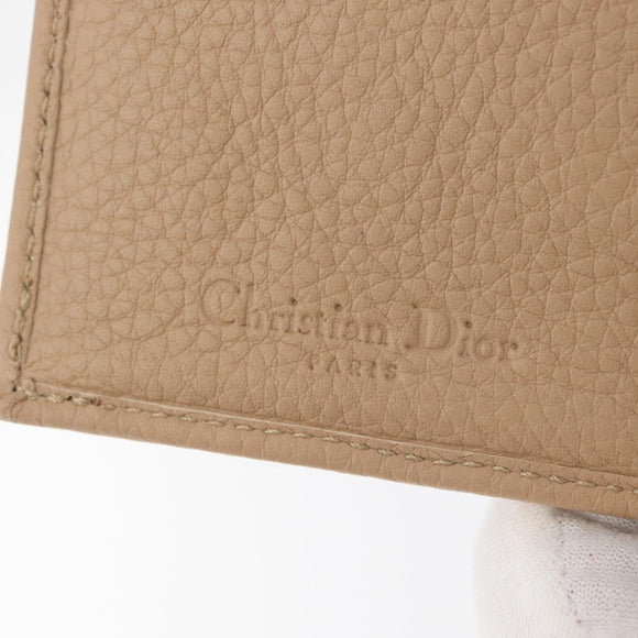 Christian Dior Geldbörse Leder Beige Silber Original 181514
