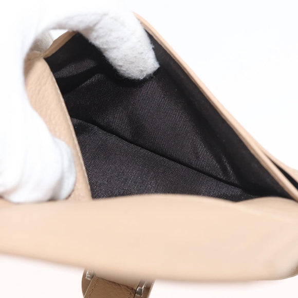 Christian Dior Geldbörse Leder Beige Silber Original 181514