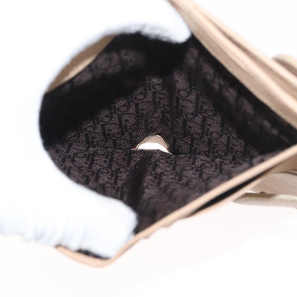 Christian Dior Geldbörse Leder Beige Silber Original 181514