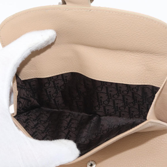 Christian Dior Geldbörse Leder Beige Silber Original 181514