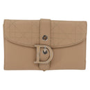 Christian Dior Geldbörse Leder Beige Silber Original 181514-13
