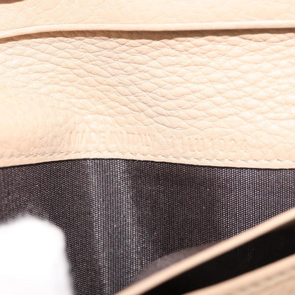 Christian Dior Geldbörse Leder Beige Silber Original 181514