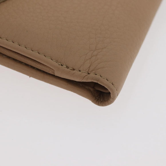 Christian Dior Geldbörse Leder Beige Silber Original 181514