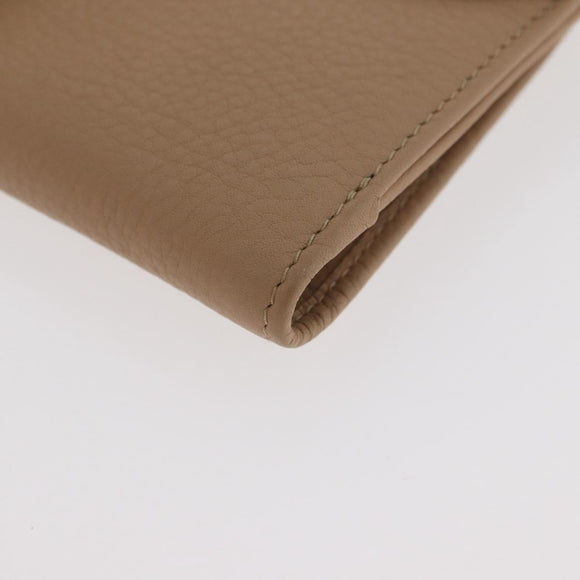 Christian Dior Geldbörse Leder Beige Silber Original 181514