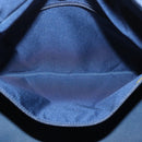 CHANEL Paris Biarritz MM Tote Bag Coated Canvas Navy Silver CC Auth 181519SAV-24