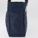 CHANEL Paris Biarritz MM Tote Bag Coated Canvas Navy Silver CC Auth 181519SAV-4