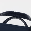 CHANEL Paris Biarritz MM Tote Bag Coated Canvas Navy Silver CC Auth 181519SAV-14