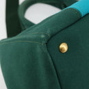 PRADA Kanapa MM Hand Bag Denim 2way Turquoise Blue Gold Auth 181523A-13