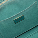 PRADA Kanapa MM Hand Bag Denim 2way Turquoise Blue Gold Auth 181523A-17