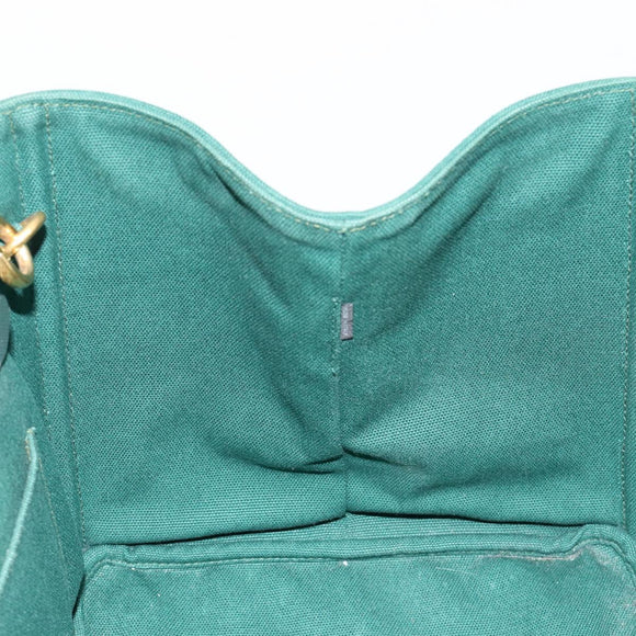 PRADA Kanapa MM Hand Bag Denim 2way Turquoise Blue Gold Auth 181523A
