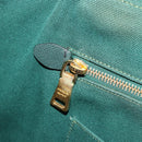 PRADA Kanapa MM Hand Bag Denim 2way Turquoise Blue Gold Auth 181523A-21