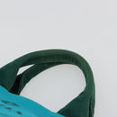 PRADA Kanapa MM Hand Bag Denim 2way Turquoise Blue Gold Auth 181523A-8