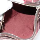 BURBERRY Nova Check Blue Label Shoulder Bag Canvas Red Silver Auth 181525A-11