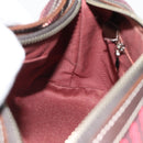 BURBERRY Nova Check Blue Label Shoulder Bag Canvas Red Silver Auth 181525A-19
