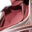 BURBERRY Nova Check Blue Label Shoulder Bag Canvas Red Silver Auth 181525A-21