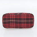 BURBERRY Nova Check Blue Label Shoulder Bag Canvas Red Silver Auth 181525A-5