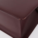 BURBERRY Hand Bag Leather Bordeaux Silver Auth 181526-14
