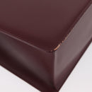 BURBERRY Hand Bag Leather Bordeaux Silver Auth 181526-15