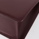 BURBERRY Hand Bag Leather Bordeaux Silver Auth 181526-16