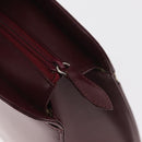 BURBERRY Hand Bag Leather Bordeaux Silver Auth 181526-10