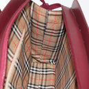 BURBERRY Hand Bag Leather Bordeaux Silver Auth 181526-17