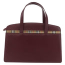 BURBERRY Hand Bag Leather Bordeaux Silver Auth 181526-13
