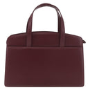 BURBERRY Hand Bag Leather Bordeaux Silver Auth 181526-2